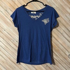 Toronto Blue Jays Baseball MLB XL Fitted Mesh Gems & Sparkles V Neck T Shirt Top